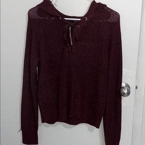 Burgundy light weight hoodie
